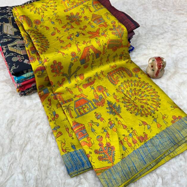 Kalamkari Dola Silk Saree
