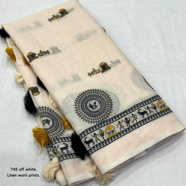 Printed Linen Sarees