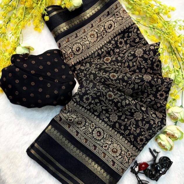 Ajrakh design Cotton Saree