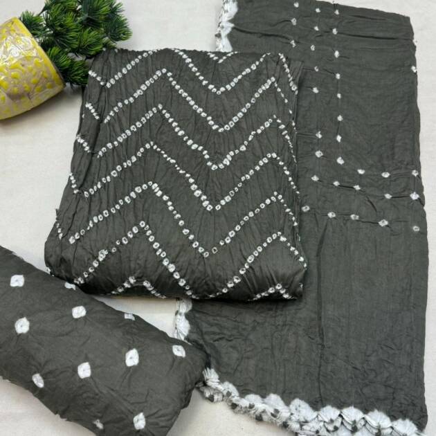 Bandhani satin cotton Salwar Material