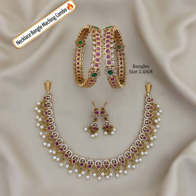 Kundan Ruby Emerald Royal Combo
