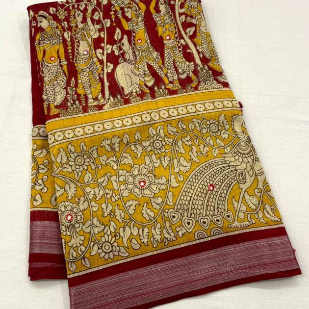 Cotton Kalamkari Printed Saree