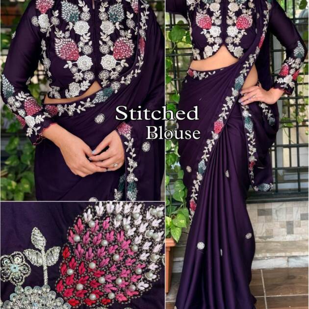 Floral Embroidered Saree