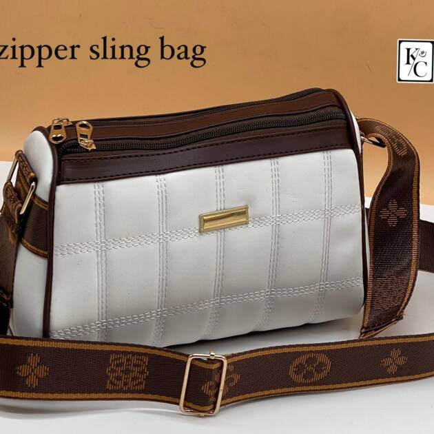 Womens 2 Zipper Sling Bags